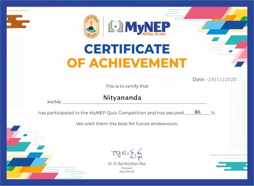 #MyNep New Education Policy Certificate